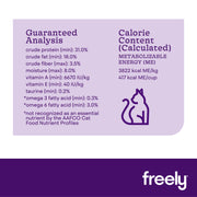 Freely Dry Cat Food With Rabbit Guaranteed Analysis Calorie Content